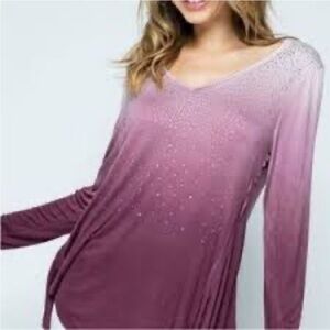 Vocal‎ Embellished Purple Ombré Top